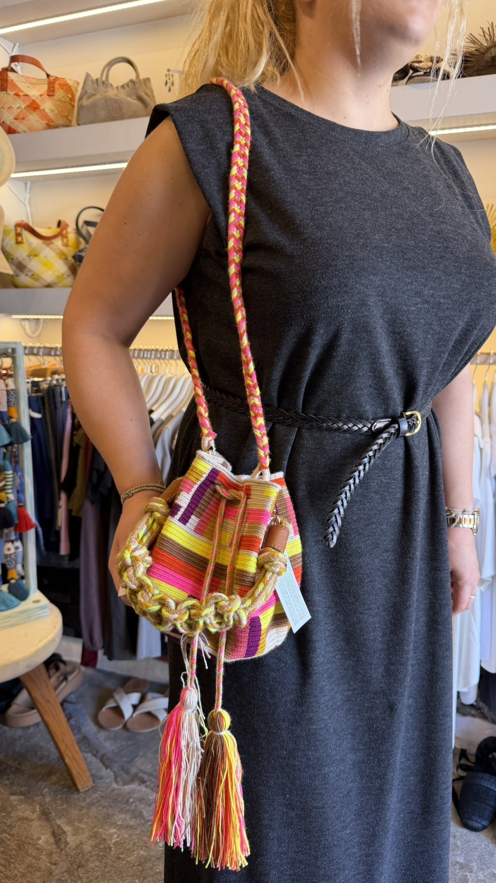 Crossbody Bag With Short Macrame Handle by Quanabana - Image 2