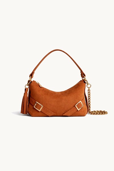 Ralu Mini in Caramel Suede Leather Bag by Bonendis