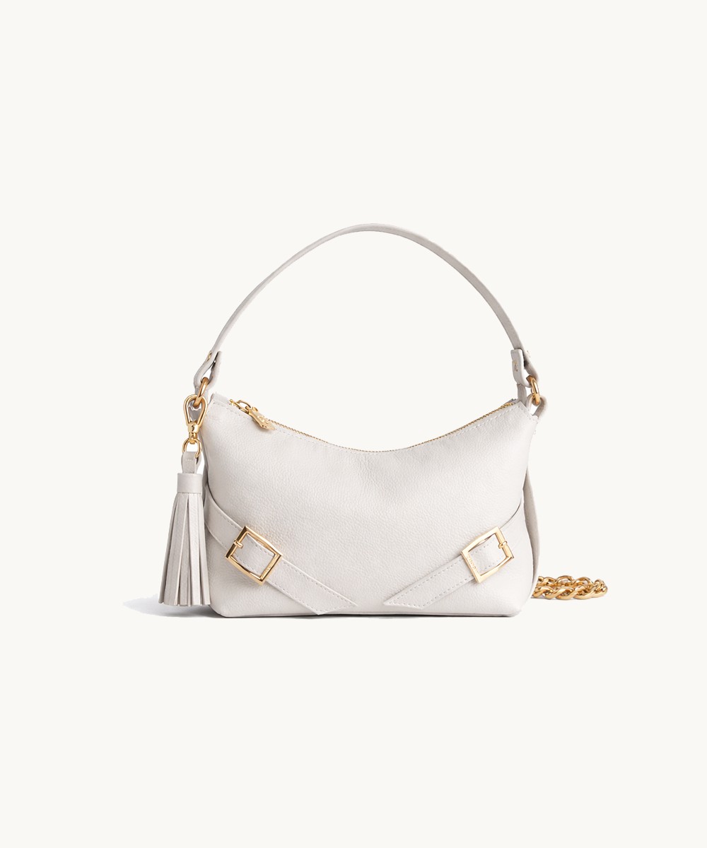 Ralu Mini in Cream Leather Bag by Bonendis