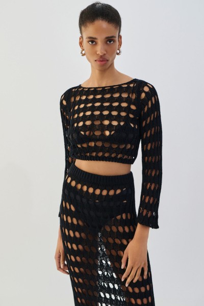 Blouse Crop Net by Combos Knitwear
