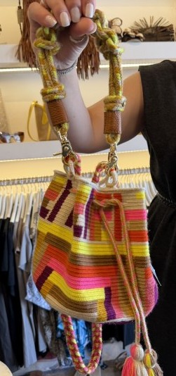 Crossbody Bag With Short Macrame Handle by Quanabana