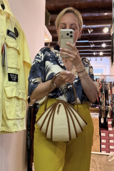 Klelia Straw Brown Mini Bag by La Chaine