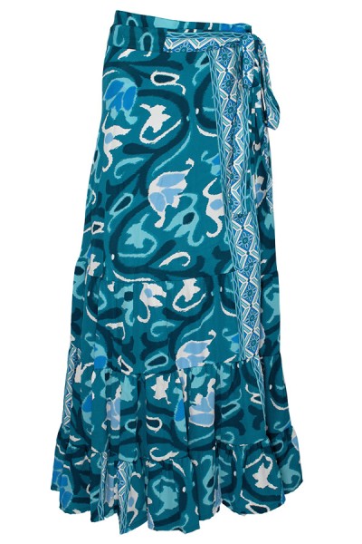 Sanoja Azteque Turquoise Skirt by Lara Ethnics