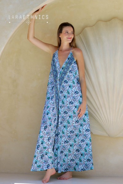 Victoria Neroli Blue Dress by Lara Ethnics