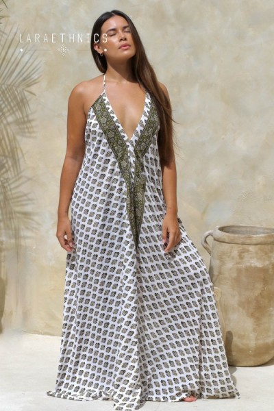 Victoria Provence Kaki Dress by Lara Ethnics