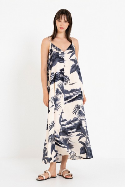 Satin Print Slip Dress by Philosophy
