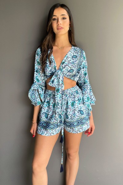 Tina Neroli Blue Top by Lara Ethnics