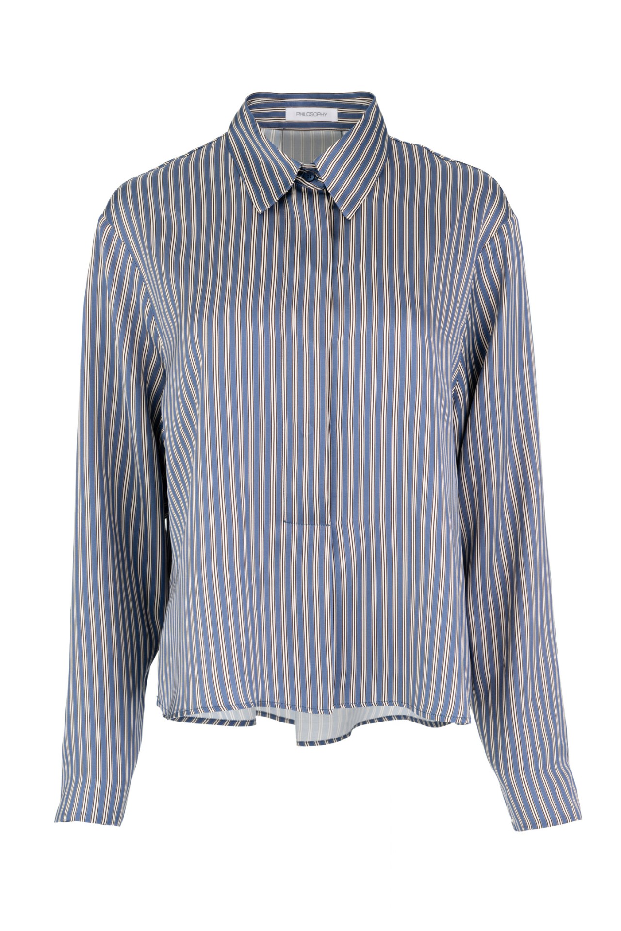 Satin Stripes Cropped Shirt by Philosophy - Image 4