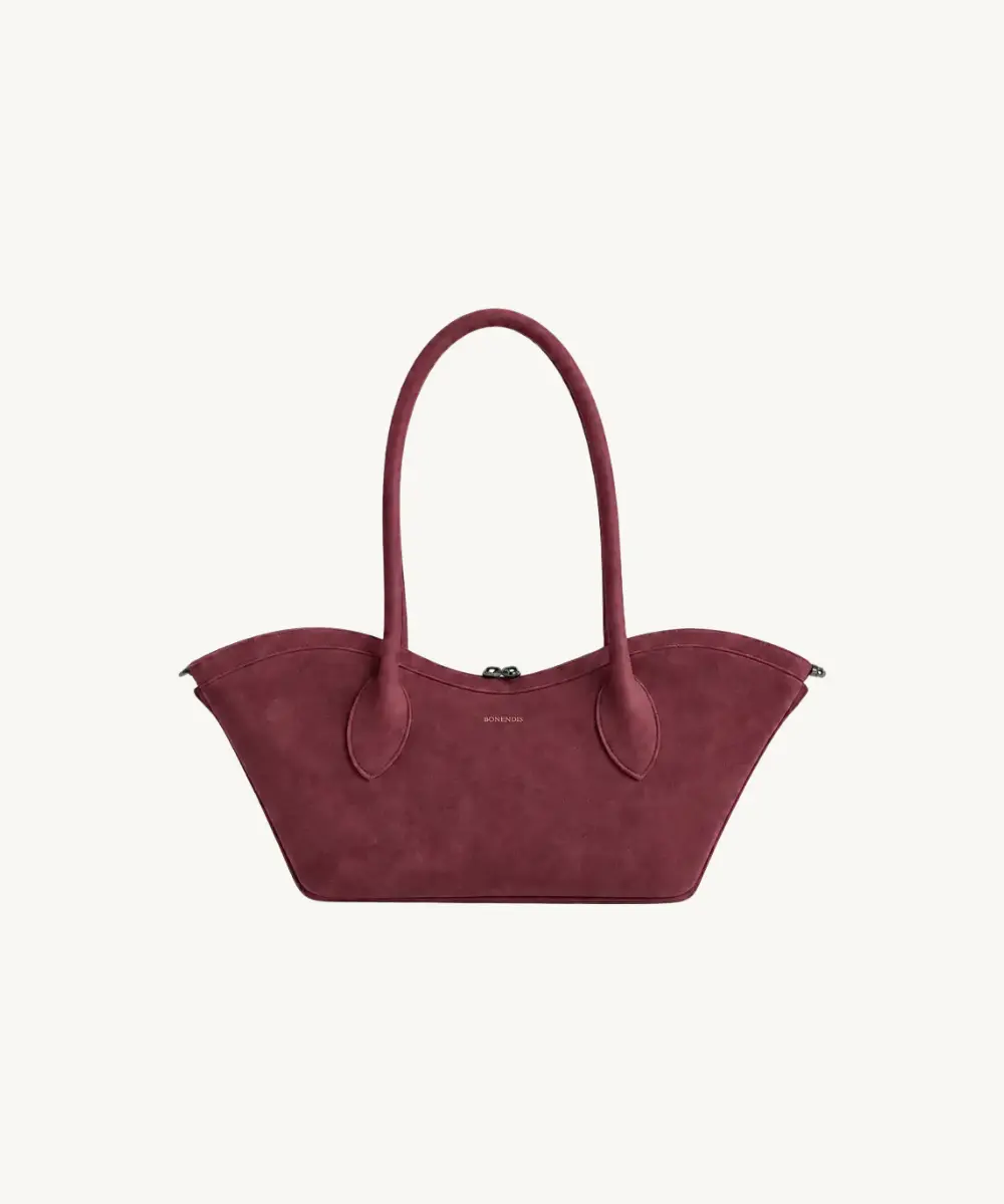 Bisou Small in Burgundy Suede by Bonendis