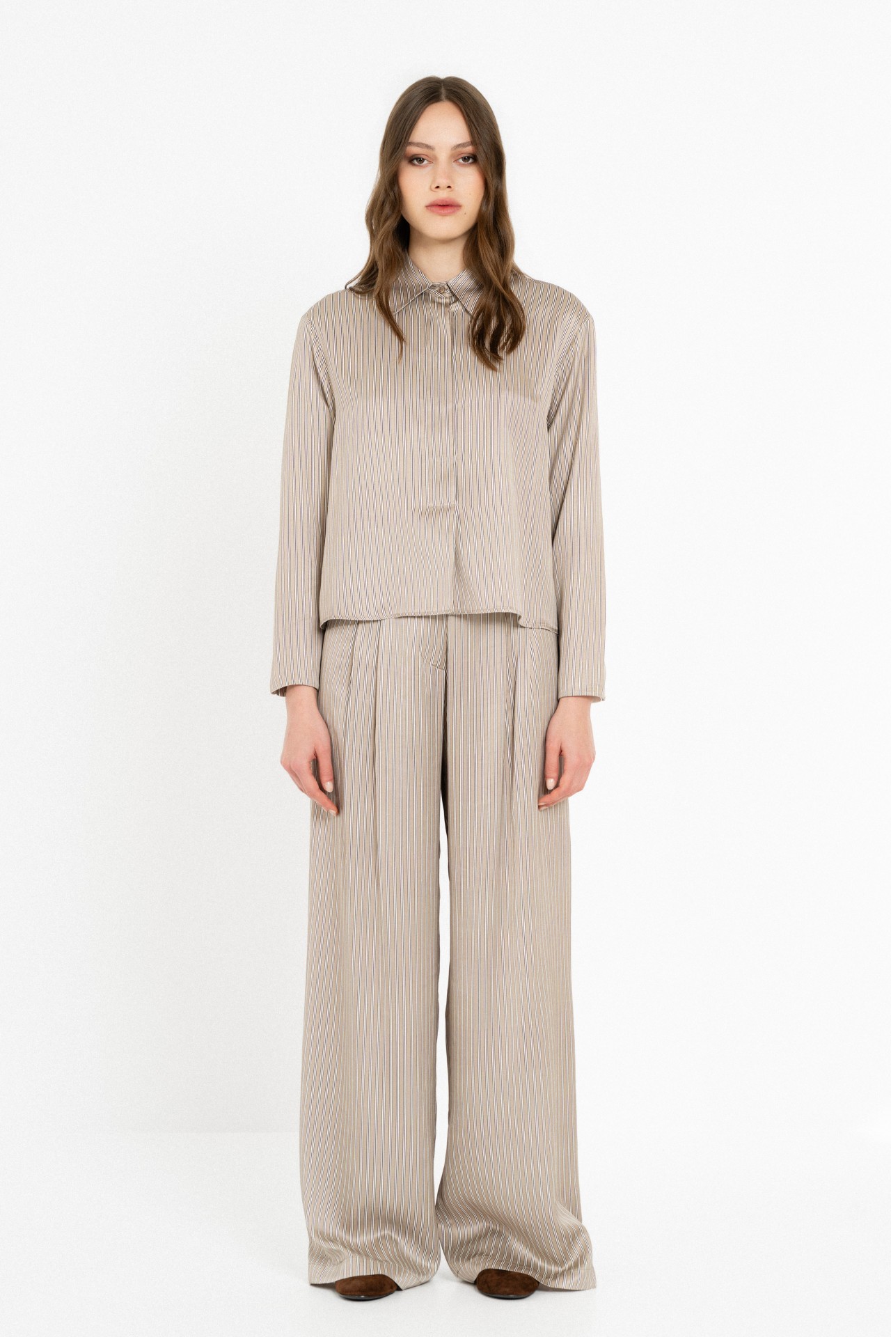 Satin Stripes Wide Leg Pants by Philosophy