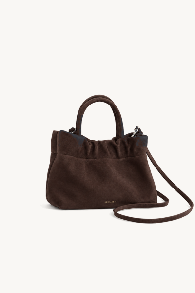 Nefeli Mini Choco Suede Leather Bag by Bonendis