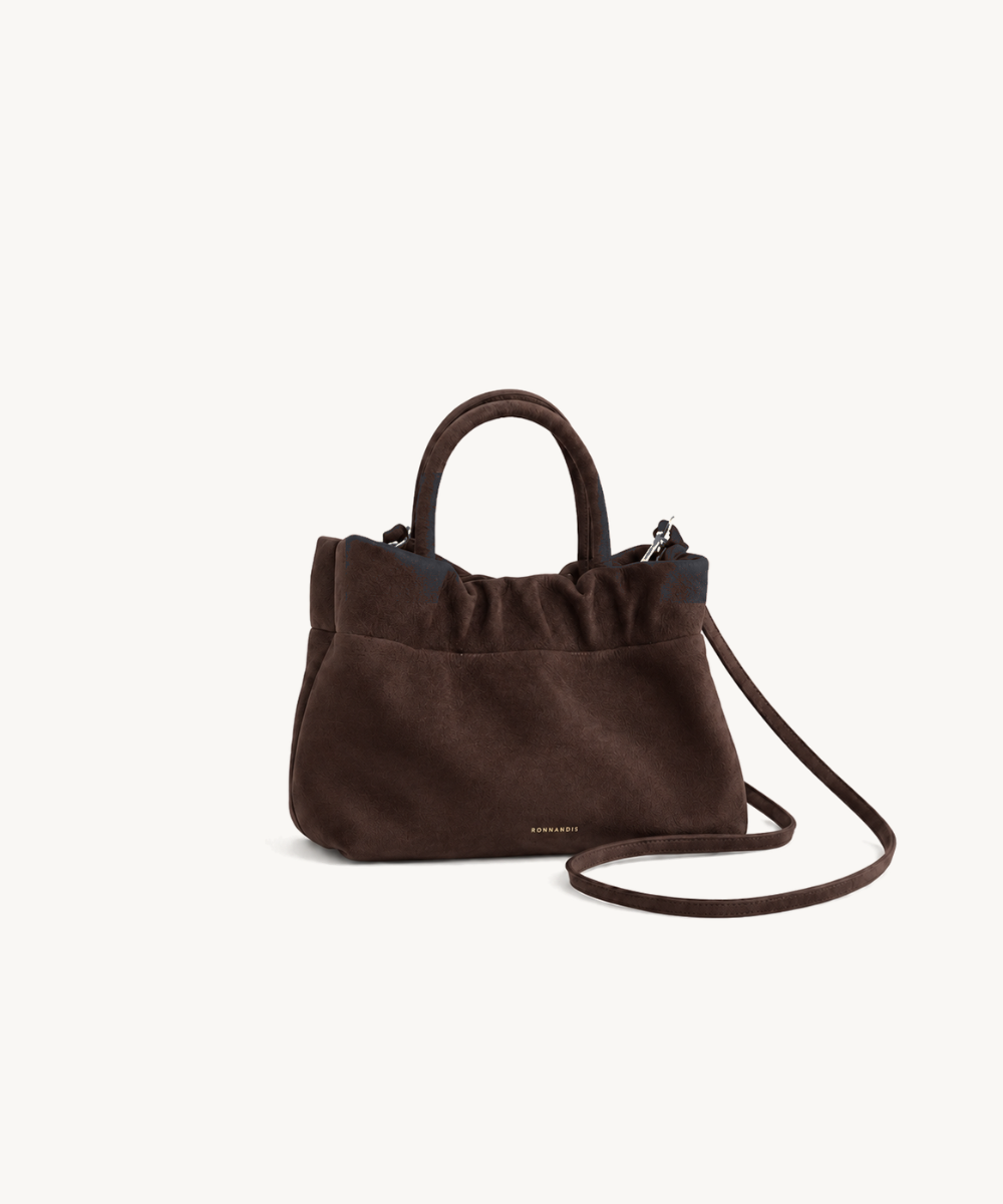 Nefeli Mini Choco Suede Leather Bag by Bonendis