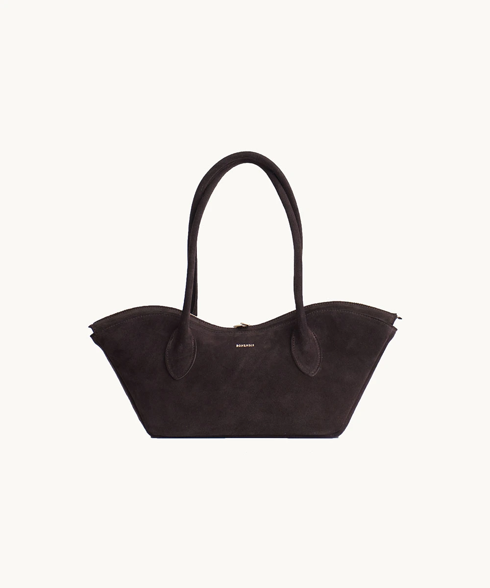 Bisou Small in Choco Suede by Bonendis