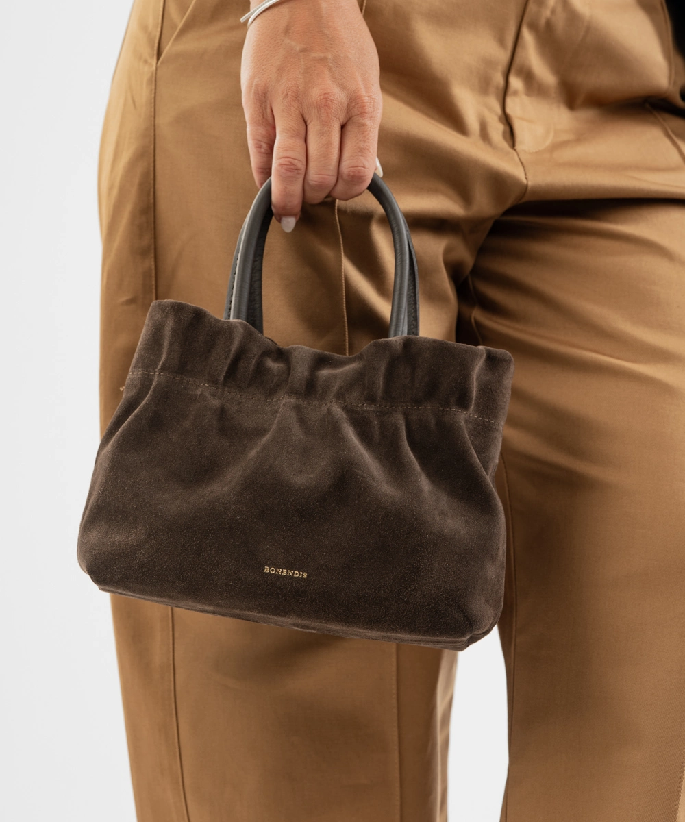 Nefeli Mini Choco Suede Leather Bag by Bonendis - Image 2